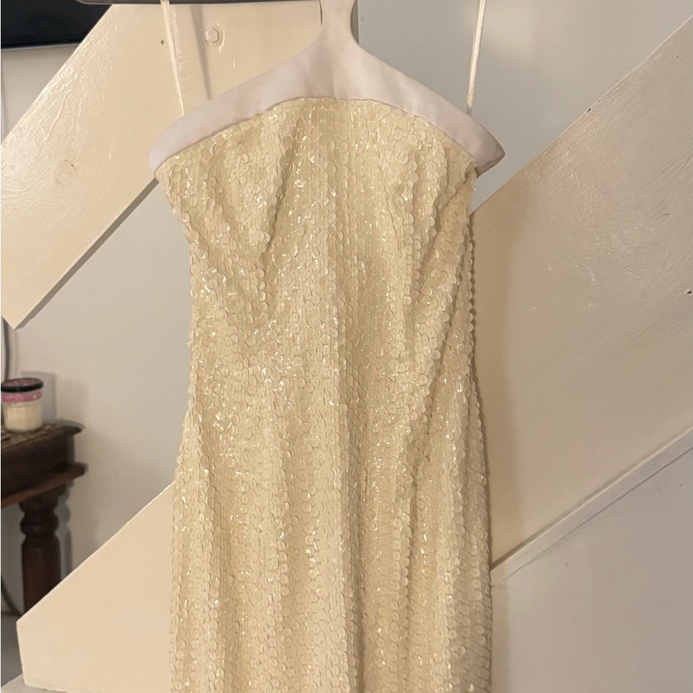 Moda International Cream Strapless Dress